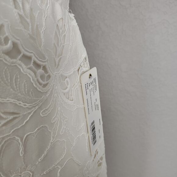 Jenny Yoo Chaya Levine Embroidered Cutout Fabric White Mini Dress Size 10 - Picture 10 of 16